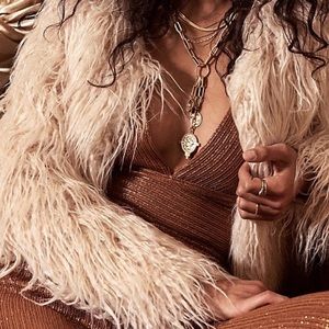 FREE PEOPLE “HARMONY” Faux Fur Coat “NWT” Size XL